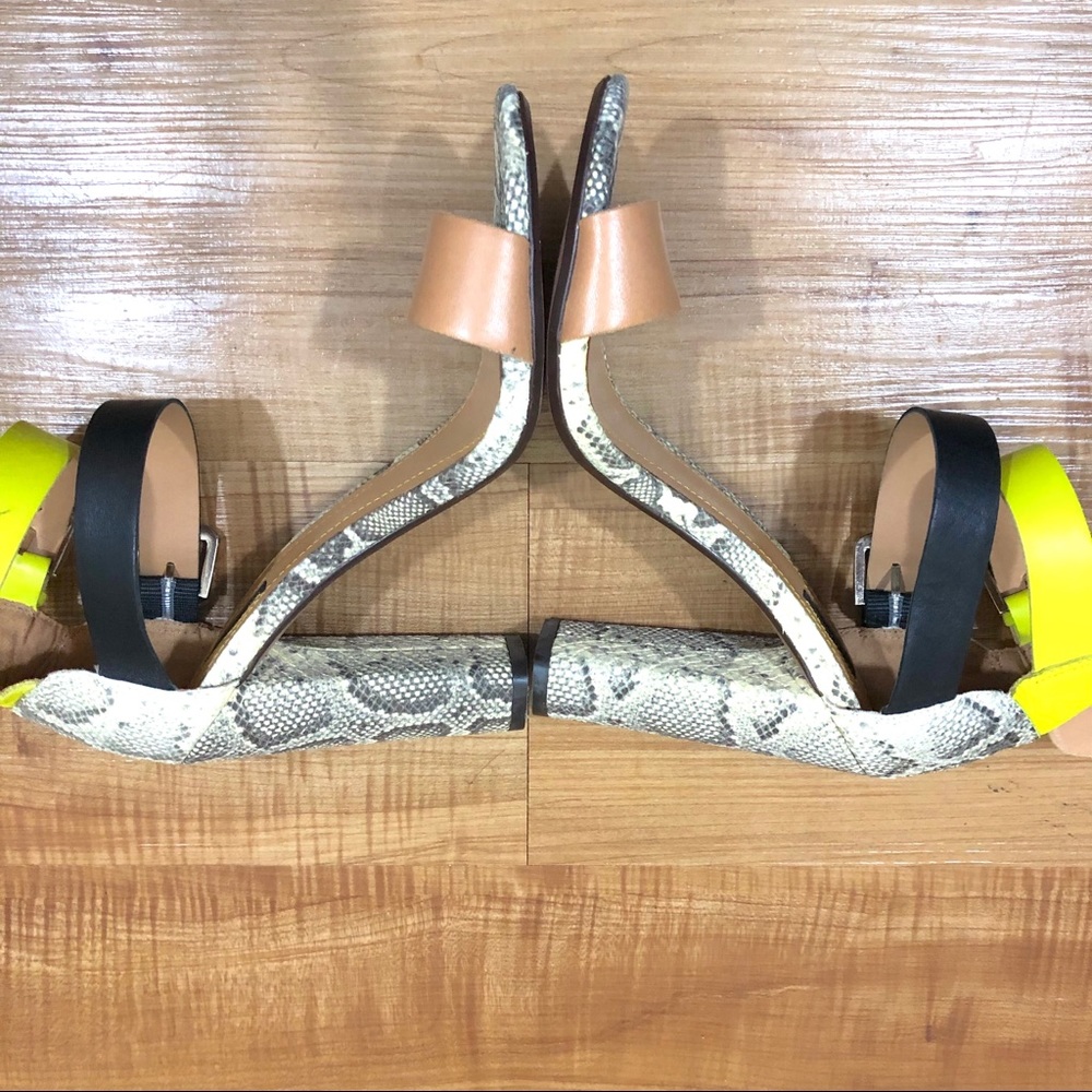 Zara Python Colorblock Heeled Ankle Strap Sandals - image 6